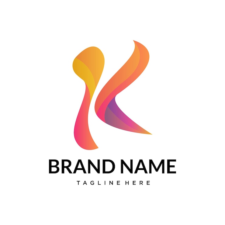 K gradient abstract letter logo