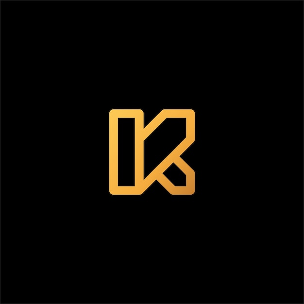 Vector k initial logo design line art icon