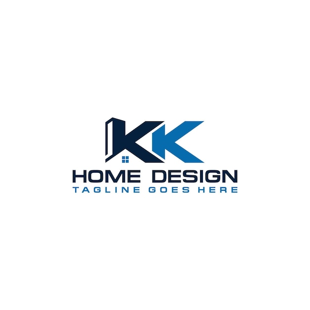 K K initial home real estate and apartment logo vector design