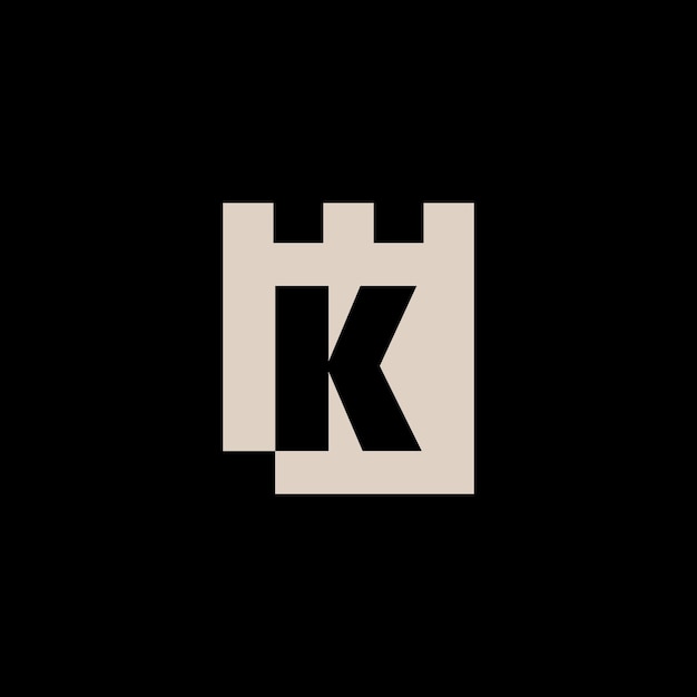 K Letter Castle Fortress Logo Vector Icon Illustration