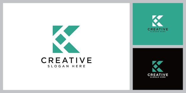 Vector k letter logo concept creatief minimaal embleem ontwerp sjabloon