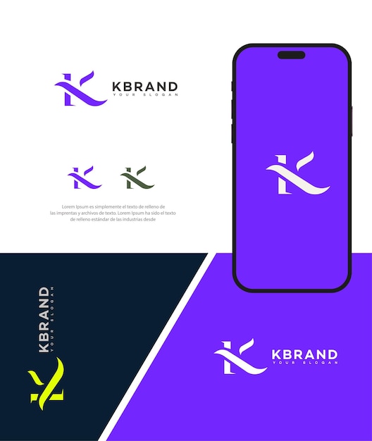 K 글자 로고 아이콘 브랜드 정체성 기호 K 글자 기호 템플릿