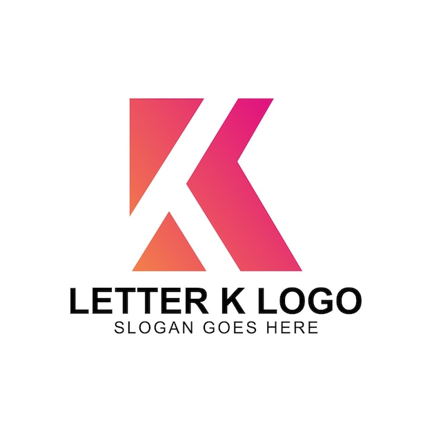 K Letter Logo Icon Pink gradient Design template Element vector art