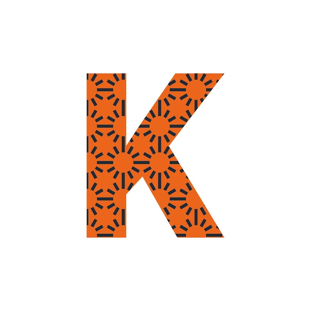 K 文字ロゴまたは K テキスト ロゴおよび K ワード ロゴ デザイン