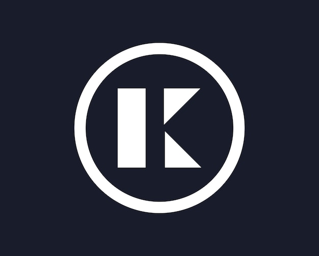 K letter logo-ontwerp met cirkelontwerp