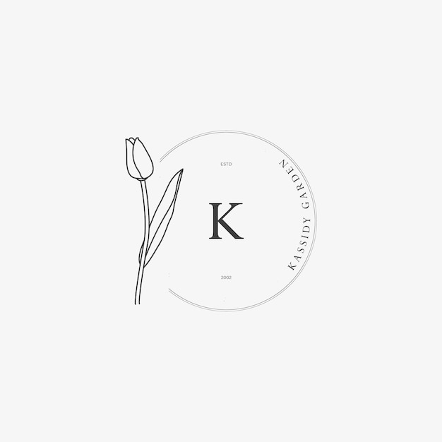 K Letter Logo с креативной цветочной концепцией для компании, бизнеса, красоты, недвижимости Premium векторы