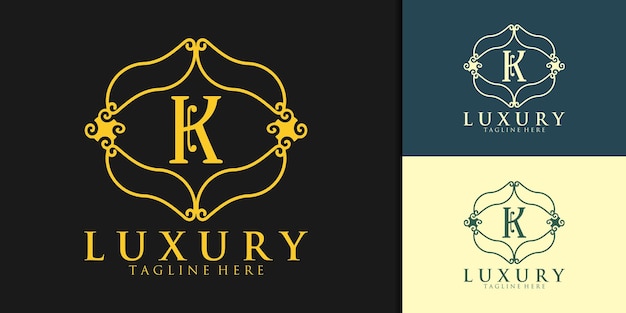 Vector k letter luxury logo. brand identity for cafe, shop, restaurant, boutique, hotel, heraldic, and etc