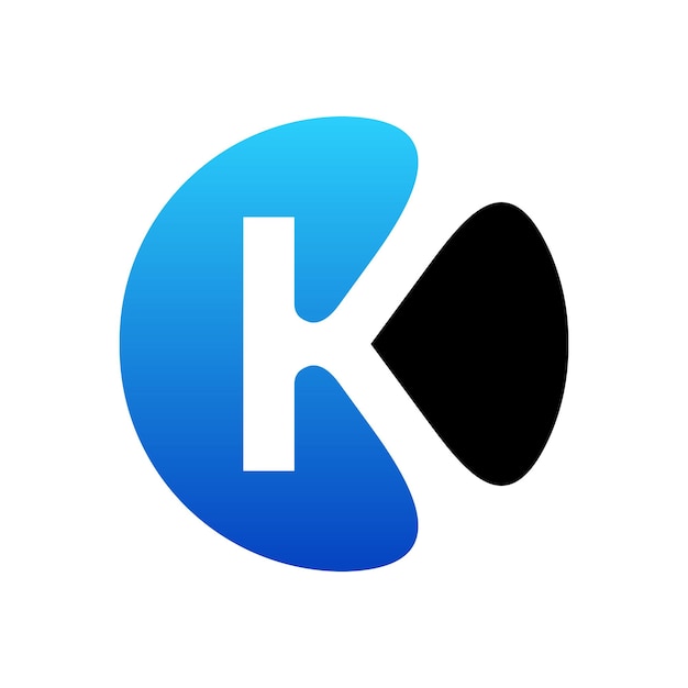 K letter shape logo design