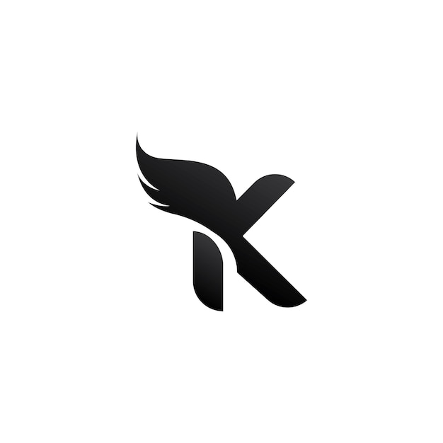 K Letter Wings Logo Design