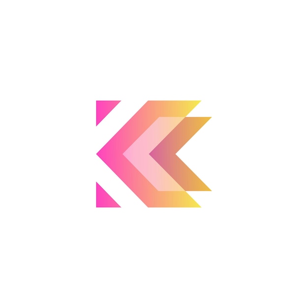 K letterteken modern verloop logo-ontwerp