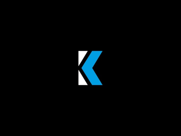 K logo on a black background