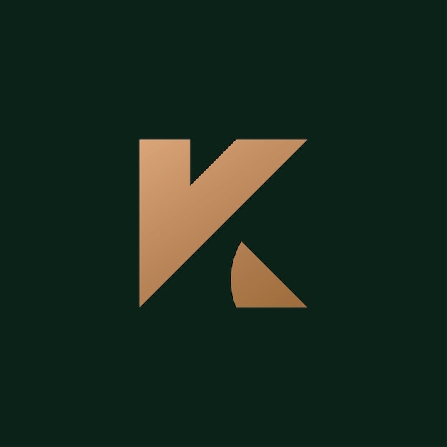 Дизайн логотипа k и шаблон креативные инициалы значка k на основе букв в векторе