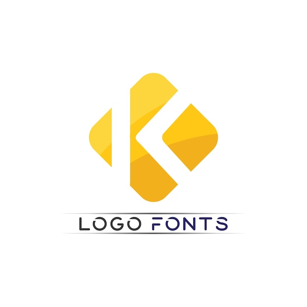 K 로고 디자인 K 문자 글꼴 개념 비즈니스 로고 벡터 및 디자인 초기 회사