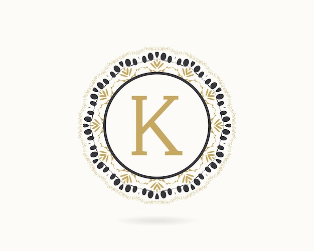 Логотип K Роскошная буква k векторная монограмма Дизайн логотипа отеля и бутика буквы K