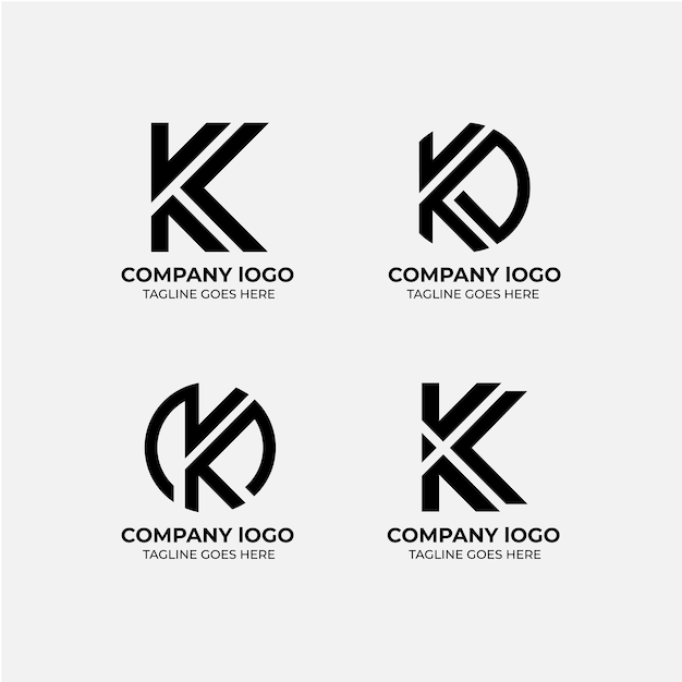 Vector k logo set flat design template collection