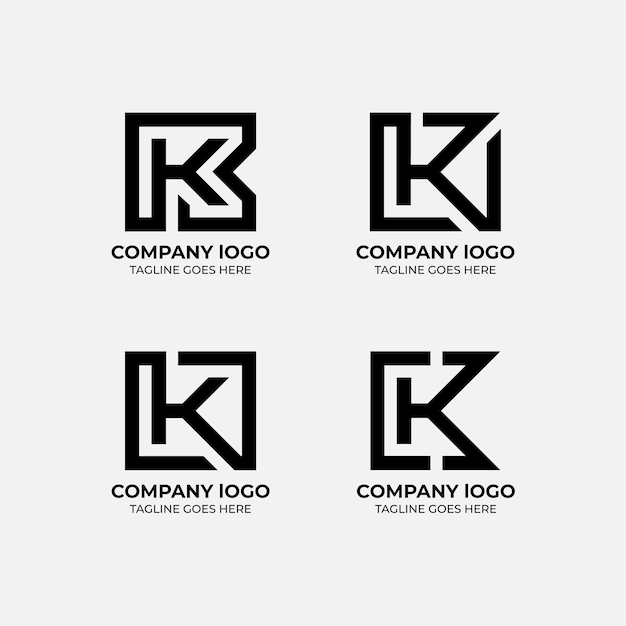 Vector k logo set platte ontwerp sjabloon collectie