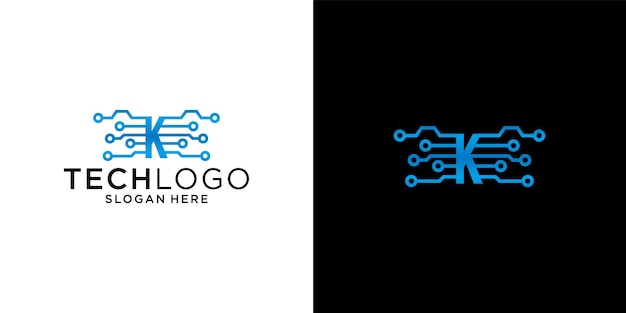 K logo technologie ontwerpsjabloon