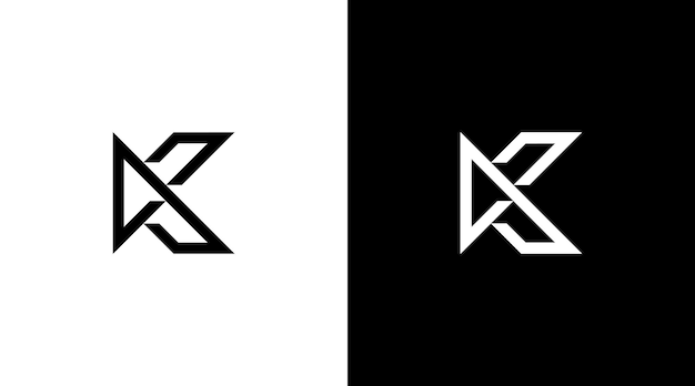 K logo vector monogram letter initial black and white icon illustration style Designs templates