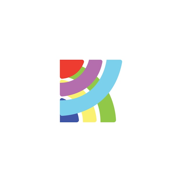 K logo with colorful design