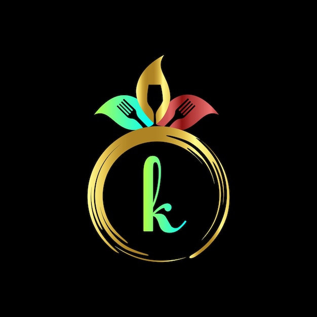 K Monogram design Abstract Isolated restaurant,  food vector template