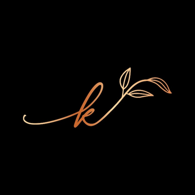 K Monograms Wedding handwriting  logo template vector