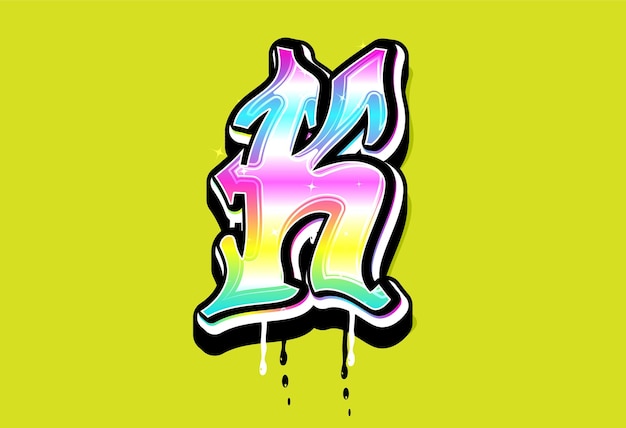 K Pastel Graffiti Alphabet vector logo