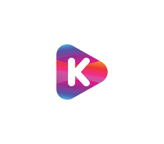 K play colorful logo design concept (concetto di progettazione del logo colorato)