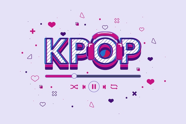 Vettore concetto di musica k-pop illustrato