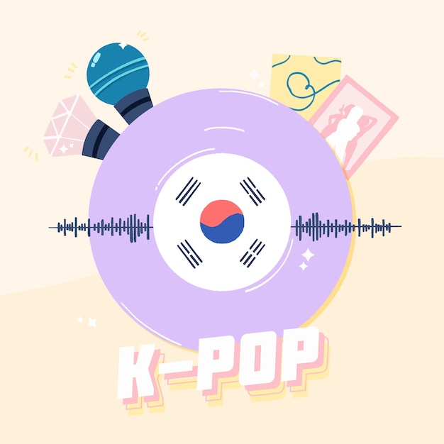 Вектор k-pop музыкальная концепция