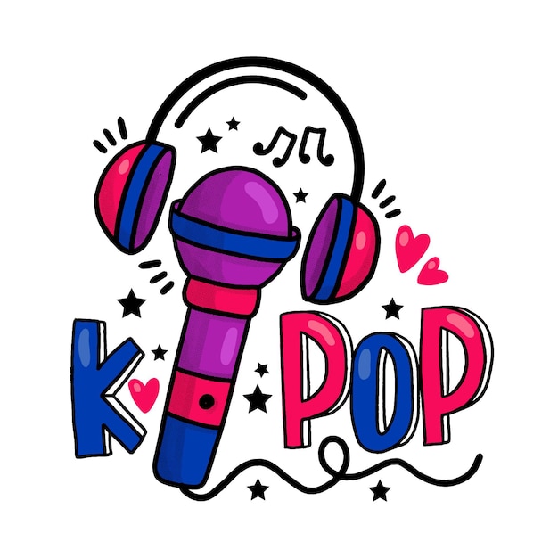 Vector k-pop muziekconcept