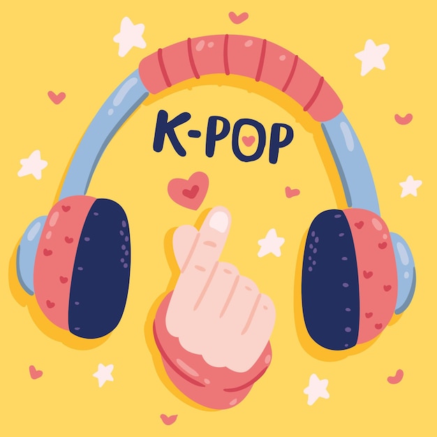 Vector k-pop muziekconcept