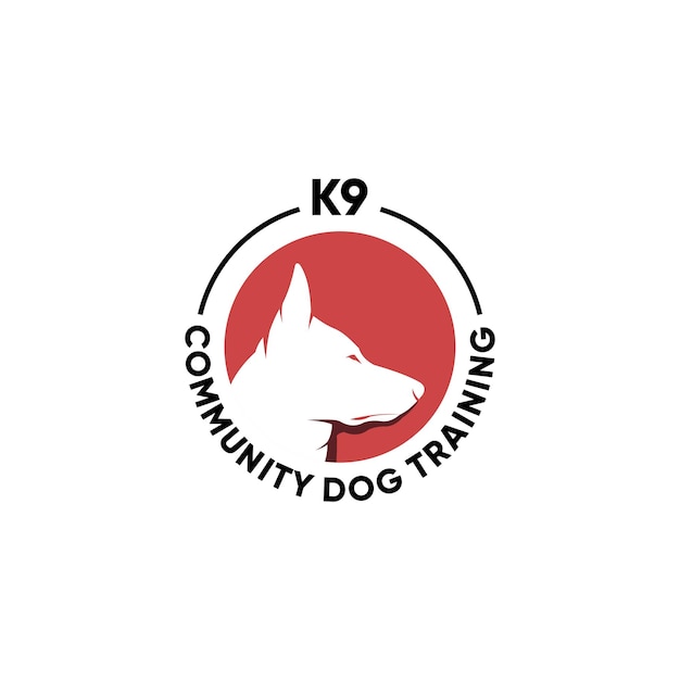 Vettore design del logo di addestramento del cane k9