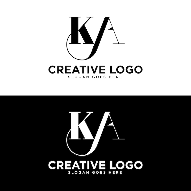 KA 文字ロゴ デザインのベクトル