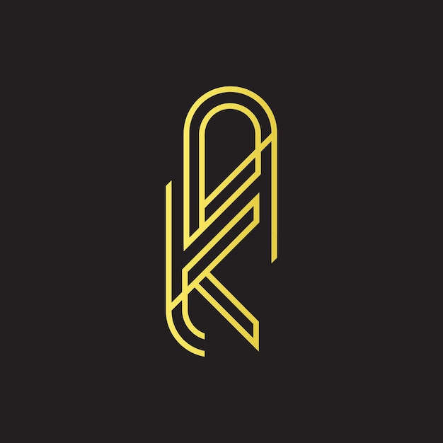 Вектор Вектор дизайна логотипа роскошной золотой буквы ka