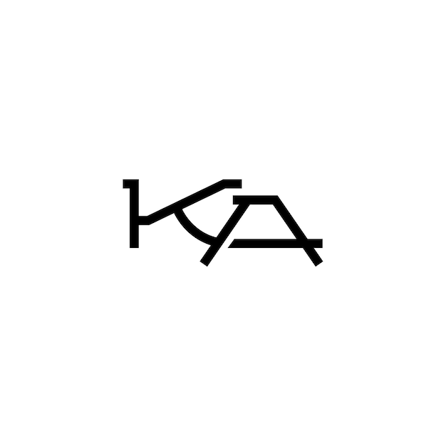 Vector ka monogram logo design letter text name symbol monochrome logotype alphabet character simple logo