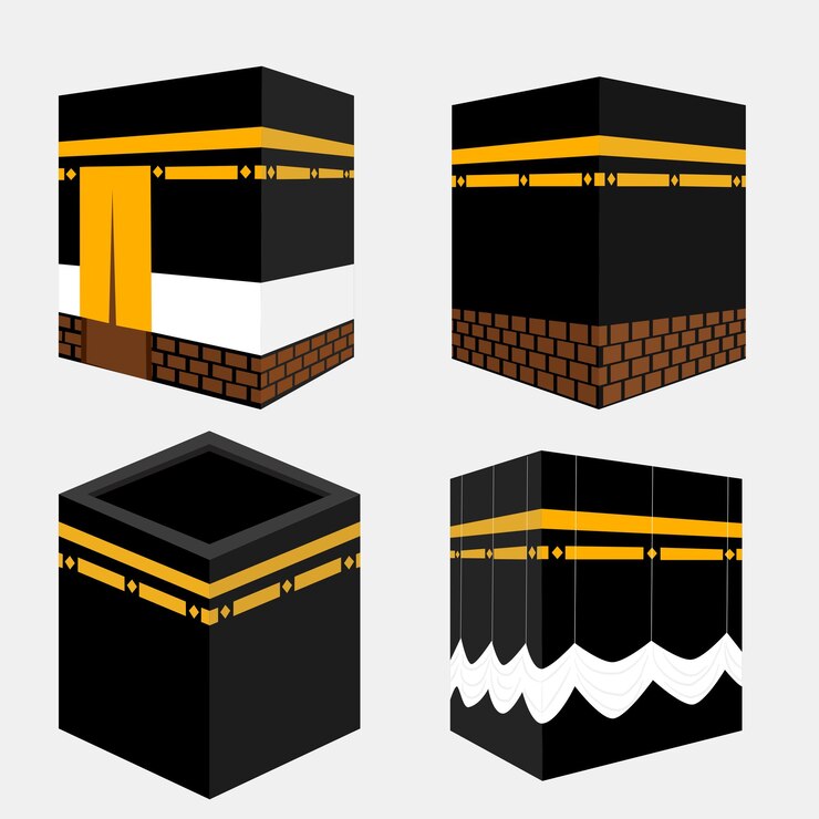 Vector kaaba building with different angle and cover