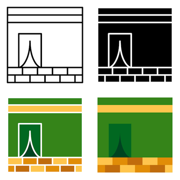 Кааба в плоском стиле изолирована