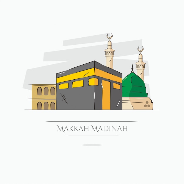 Kaaba Mekka en Medina-illustratie