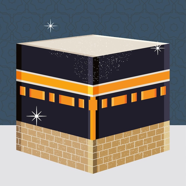 Kaaba mekka illustratie en sterren schijnen