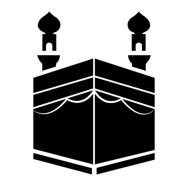 Vector kaaba pictogram logo vector ontwerpsjabloon