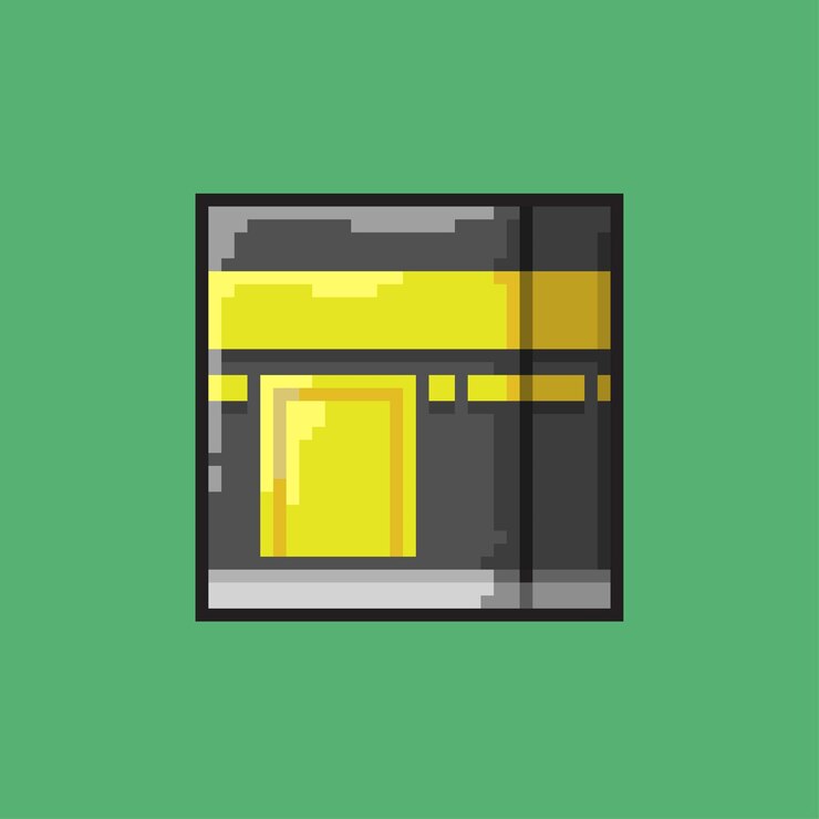 Vector kaaba in pixel art style