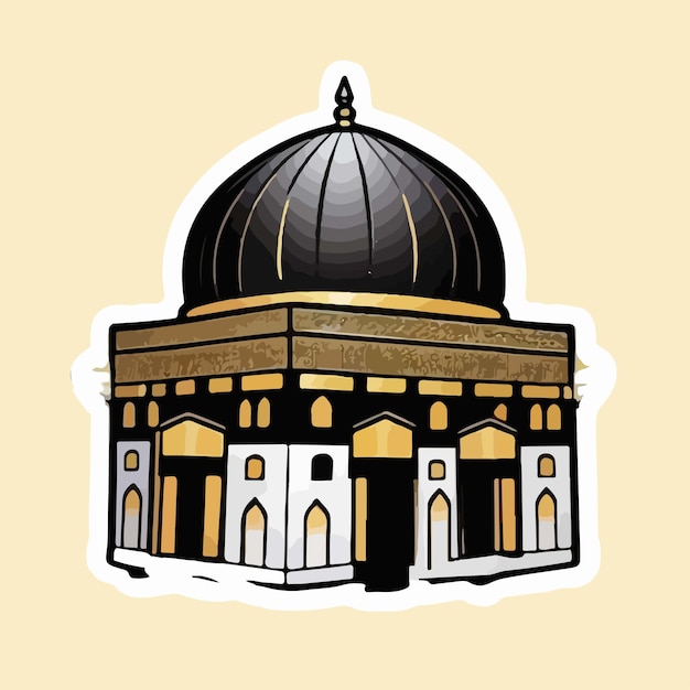 Vector the kaaba sharif stickers vector image