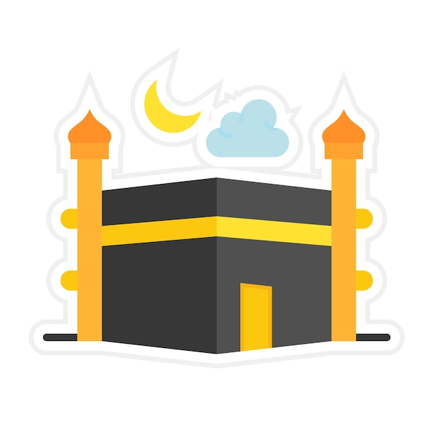 Икона вектора Каабы может быть использована для иконного набора Рамадана