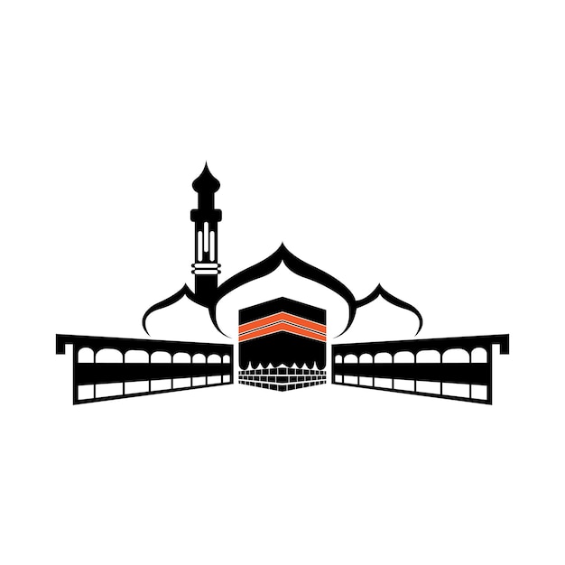 Kaaba vector icon the mecca of worship for Muslims logo design illustration