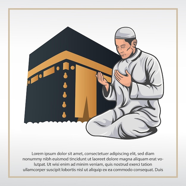 Kaaba-vector voor hadj mabroor in Mekka Saoedi-Arabië