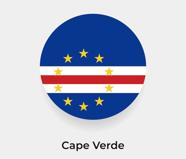 Kaapverdische vlag zeepbel cirkel ronde vorm pictogram vectorillustratie