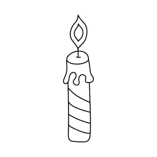 Kaars in doodle stijl Dag van de dode verjaardag viering vakantie feest religie concept
