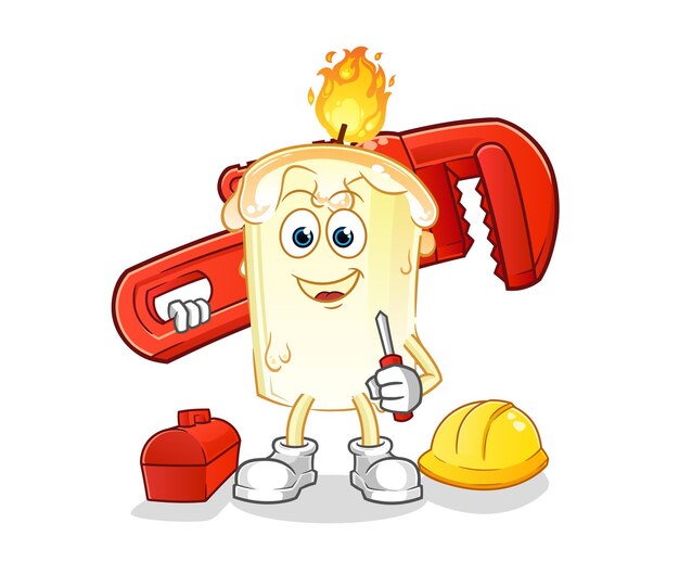 Kaars loodgieter cartoon. cartoon mascotte vector