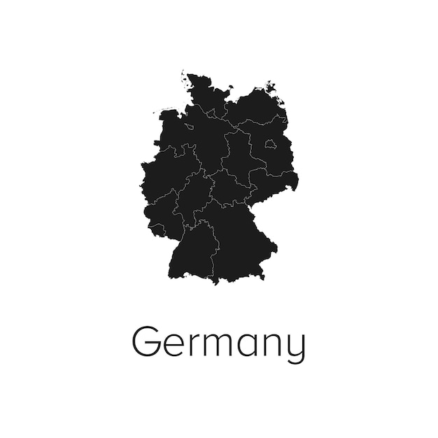 Kaart Duitsland Vectorillustratie Silhouet Outline Duitsland Reizen en Toerisme Kaart