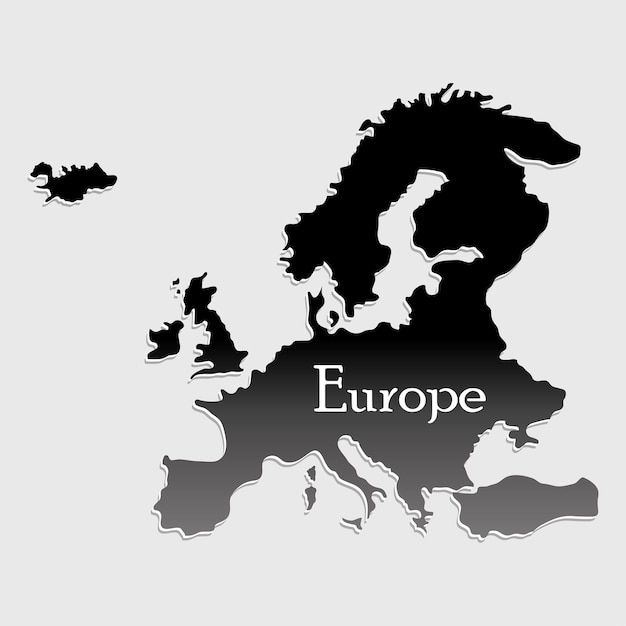 Kaart europa silhouet